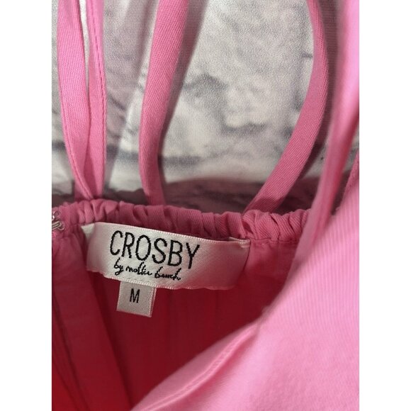 CROSBY MOLLIE BURCH Women's Pink Puff Sleeve Jumpsuit Medium - Picture 3 of 7